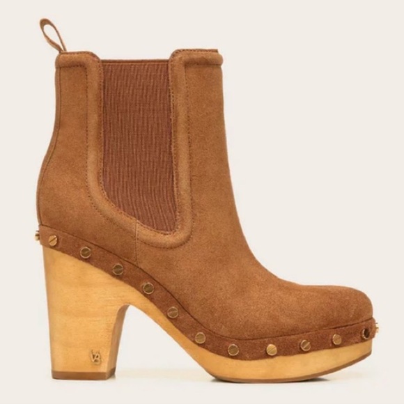 Veronica Beard Decker Suede Clog Boots Hazelwood Size 6 NEW - Picture 3 of 15